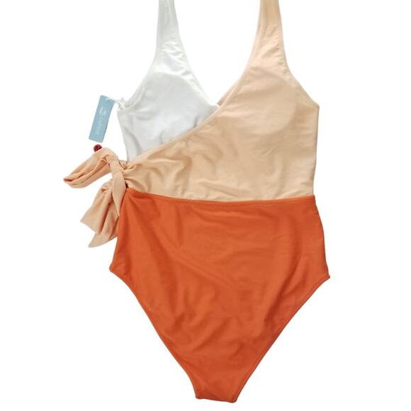 Cupshe Color Block Tie Side One Piece Swimsuit, Size Medium, NWT - Picture 9 of 14